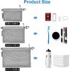imageBagail Ultralight Zipper Pouch Travel Packing Bags for Toiletries Document ElectronicsAsh Grey