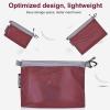 imageBagail Ultralight Zipper Pouch Travel Packing Bags for Toiletries Document ElectronicsBurgundy