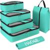 imageBAGAIL 6 Set Packing CubesTravel Luggage Packing OrganizersTurquoise