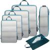 imageBAGAIL 6 Set Ultralight Compression Packing Cubes Packing Organizer for Travel Accessories Luggage Suitcase Backpack06Teal