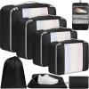 imageBAGAIL 6 Set8 Set10 Set Packing Cubes Various Sizes Packing Organizer for Travel Accessories Luggage Carry On Suitcase08Black