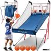 imageBAGAIL Basketball Arcade Game Electronic Basketball Shooting Game with 8 Game Modes Arcade Sounds Foldable Frame 4 Balls Inflation Pump Ideal Indoor Sport Games for All Players  Dual ShotsDual Shots