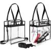 imageBAGAIL Clear Bags 12x6x12 Stadium Approved Clear Tote Bag with Zipper Closure Crossbody Shoulder Bag with Adjustable StrapBlack Two Pack
