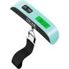 imageBAGAIL Digital Luggage Scale 110lbs Hanging Baggage Scale with Backlit LCD Display Portable Suitcase Weighing Scale Travel Luggage Weight Scale with Hook Strong Straps for TravelersMint with temperature