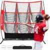 imageBAGAIL Football Throwing Net  5 or 9 Target Pockets Easy Setup HeavyDuty  Portable QB Accuracy Trainer Fun Target Practice Net for Football with Carry BagRed