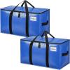 imageBAGAIL Heavy Duty Moving Bags with Strong Handle Extra Large Moving Boxes Storage Tote for Clothes College Moving SuppliesClear 6 PackBlue
