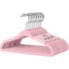 imageBAGAIL Kids Velvet Hangers 11 Inches Childrens Clothes Hangers NonSlip Baby Hangers for InfantToddler Black50packPink15