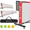 imageBAGAIL Portable Pickleball Net Set with Wheels 22 FT Regulation Size ampamp 11 FT Half Court Size 2in1 Pickle Ball Net with Ball Collector Carry Bag 4 Pickle Balls Easy Setup for Outdoor IndoorRed