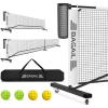 imageBAGAIL Portable Pickleball Net Set with Wheels 22 FT Regulation Size ampamp 11 FT Half Court Size 2in1 Pickle Ball Net with Ball Collector Carry Bag 4 Pickle Balls Easy Setup for Outdoor IndoorWhite