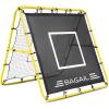 imageBAGAIL Soccer Rebounder Net 4 x 4 Ft Pitch Back Baseball Softball Rebounder Angle Adjustable Rebound Net for Control Passing Practice Easy Setup Bounce Back Net Gifts for TrainingYellowBlack