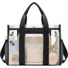 imageBAGAIL Stadium Approved Clear Tote Bag with Inner Pocket Transparent Travel Bag for Sports Event Concert WorkBlack