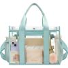 imageBAGAIL Stadium Approved Clear Tote Bag with Inner Pocket Transparent Travel Bag for Sports Event Concert WorkDusty Blue
