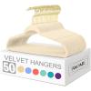 imageBAGAIL Velvet Hangers 50 Pack Non Slip 360 Degree Swivel Hook Strong and Durable Clothes Hangers for Coats Suit Shirt Dress Pants ampamp Dress ClothesIvoryGold 50 Pack