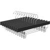 imageBAGAIL Wooden Pants Hangers with Adjustable Clips 360Swivel Hook Space Saving Skirt Holders with AntiRust Clips for Trousers Jeans Shorts 10Pack WhiteBlack
