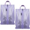 imageBagail Shoe Bags for Travel2 Set Shoe Bag for Storage in ClosetTransparent Shoe Packing Organizers with YKK Zipper L 17quotx10quotx5quot Coral 2pcsLavender 2pcs
