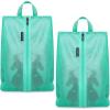 imageBagail Shoe Bags for Travel2 Set Shoe Bag for Storage in ClosetTransparent Shoe Packing Organizers with YKK Zipper L 17quotx10quotx5quot Coral 2pcsTurquoise 2pcs