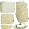 imageBagail Ultralight Compression Cubes 7 Set  3 Packing Cubes 3 Organizers and 1 Shoe BagThe Flower