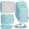 imageBagail Ultralight Compression Cubes 7 Set  3 Packing Cubes 3 Organizers and 1 Shoe BagThe Leaf