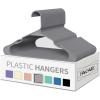 imageStandard Plastic Hangers Ideal for Everyday Home Use Lightweight Space Saving Laundry HangersHeavy Duty Clothes Hanger for DressPantsCoats Etc Misty Grey 60Pack