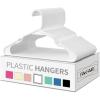 imageWhite Standard Plastic Hangers Ideal for Everyday Home Use Lightweight Space Saving Laundry HangersHeavy Duty Clothes Hanger for DressPantsCoats Etc20 Pack