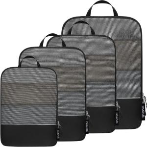 imageBAGAIL 4 Set6 Set Ultralight Compression Packing Cubes Packing Organizer for Travel Accessories Luggage Suitcase Backpack70D 4Set Mesh Black