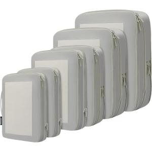 imageBAGAIL 4 Set6 Set8 Set Compression Packing Cubes Travel Accessories Expandable Packing Organizers Square Mesh 06Black06Grey