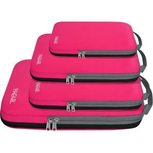 imageBAGAIL 4 Set6 Set8 Set Compression Packing Cubes Travel Accessories Expandable Packing Organizers Square Mesh 06Black4Fuchsia