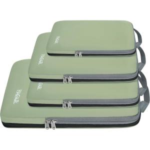 imageBAGAIL 4 Set6 Set8 Set Compression Packing Cubes Travel Accessories Expandable Packing Organizers Square Mesh 06Black4Matcha Green
