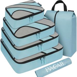 imageBAGAIL 6 Set Packing CubesTravel Luggage Packing OrganizersDusty Blue