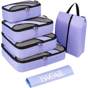 imageBAGAIL 6 Set Packing CubesTravel Luggage Packing OrganizersLavender