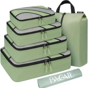 imageBAGAIL 6 Set Packing CubesTravel Luggage Packing OrganizersMatcha Green