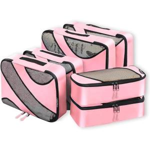 imageBAGAIL 6 Set Packing CubesTravel Luggage Packing OrganizersThe Bright Pink