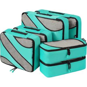 imageBAGAIL 6 Set Packing CubesTravel Luggage Packing OrganizersThe Turquoise