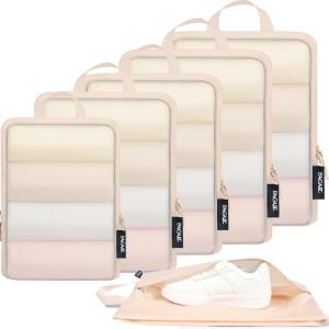 imageBAGAIL 6 Set Ultralight Compression Packing Cubes Packing Organizer for Travel Accessories Luggage Suitcase Backpack6Beige