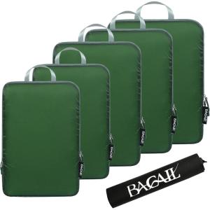 imageBAGAIL 6 Set Ultralight Compression Packing Cubes Packing Organizer for Travel Accessories Luggage Suitcase BackpackArmy Green