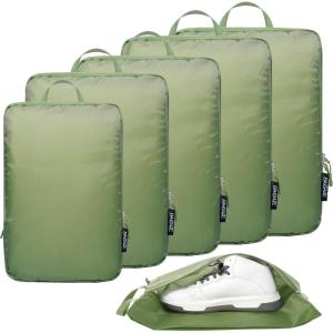 imageBAGAIL 6 Set Ultralight Compression Packing Cubes Packing Organizer for Travel Accessories Luggage Suitcase BackpackMatcha Green