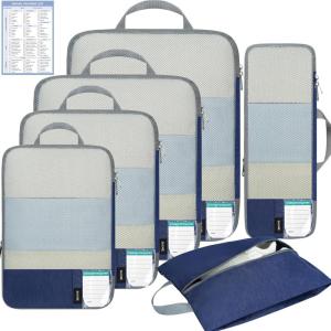 imageBAGAIL 6 Set4 Set Lightweight Compression Packing Cubes for Travel AntiTearing Expandable Organizer Bags for SuitcaseNavy