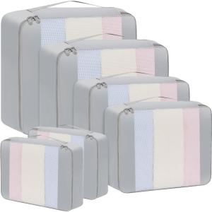 imageBAGAIL 6 Set8 Set10 Set Packing Cubes Various Sizes Packing Organizer for Travel Accessories Luggage Carry On Suitcase06Grey