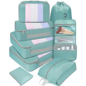imageBAGAIL 6 Set8 Set10 Set Packing Cubes Various Sizes Packing Organizer for Travel Accessories Luggage Carry On Suitcase08Dusty Blue