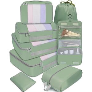 imageBAGAIL 6 Set8 Set10 Set Packing Cubes Various Sizes Packing Organizer for Travel Accessories Luggage Carry On Suitcase08Matcha Green