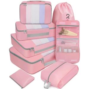 imageBAGAIL 6 Set8 Set10 Set Packing Cubes Various Sizes Packing Organizer for Travel Accessories Luggage Carry On Suitcase08Pink