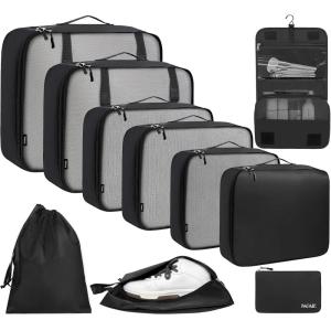 imageBAGAIL 6 Set8 Set10 Set Packing Cubes Various Sizes Packing Organizer for Travel Accessories Luggage Carry On Suitcase10Black