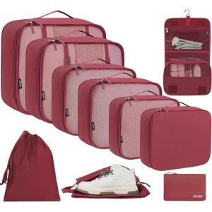 imageBAGAIL 6 Set8 Set10 Set Packing Cubes Various Sizes Packing Organizer for Travel Accessories Luggage Carry On Suitcase10Burgundy