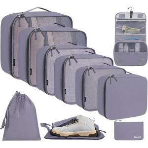 imageBAGAIL 6 Set8 Set10 Set Packing Cubes Various Sizes Packing Organizer for Travel Accessories Luggage Carry On Suitcase10Grey