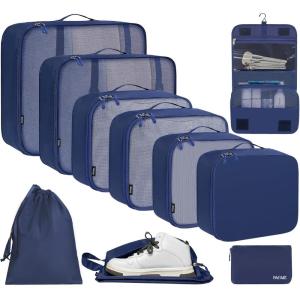 imageBAGAIL 6 Set8 Set10 Set Packing Cubes Various Sizes Packing Organizer for Travel Accessories Luggage Carry On Suitcase10Navy