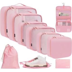 imageBAGAIL 6 Set8 Set10 Set Packing Cubes Various Sizes Packing Organizer for Travel Accessories Luggage Carry On Suitcase10Pink