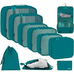 imageBAGAIL 6 Set8 Set10 Set Packing Cubes Various Sizes Packing Organizer for Travel Accessories Luggage Carry On Suitcase10Teal
