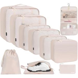 imageBAGAIL 6 Set8 Set10 Set Packing Cubes Various Sizes Packing Organizer for Travel Accessories Luggage Carry On SuitcaseCream