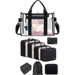 imageBAGAIL 8 Set Packing Cubes Luggage Packing Organizers and Clear Bag Stadium Approved