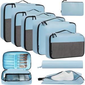 imageBAGAIL 8 Set9 Set Packing Cubes Luggage Packing Organizer for Travel Suitcase Packing Bags for Travel AccessoriesCelestial Blue